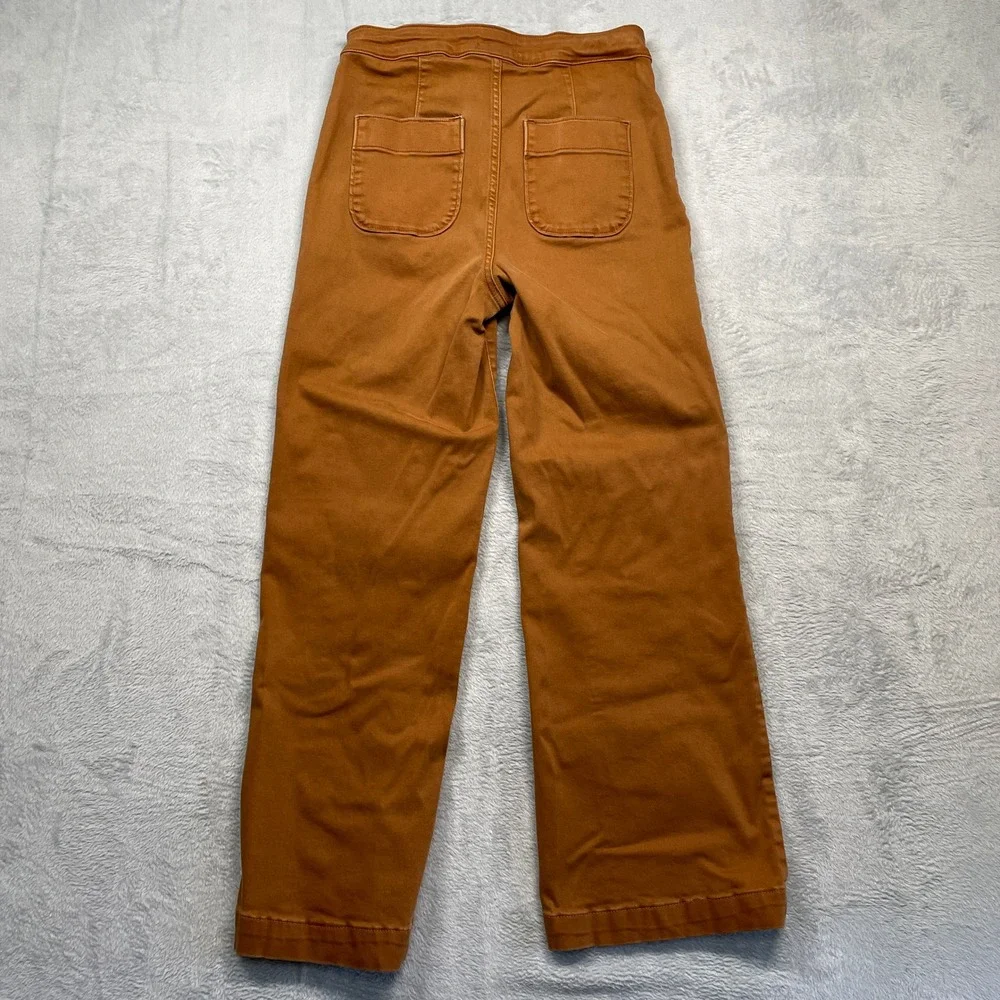 LC Lauren Conrad Wide Leg Pants Womens 2 Rust Brown Super High Rise Patch Pocket